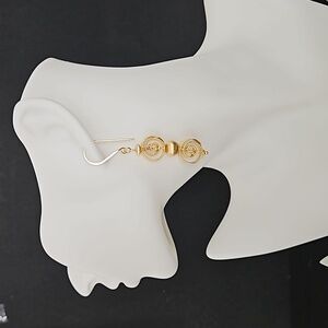 Gold Plated Geometric Swirl Earrings